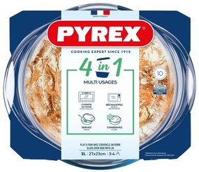 Pyrex Szklana zapiekanka z pokrywką okrągła 3 l
