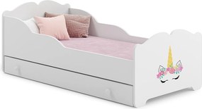 Łóżko dziecięce Anna 160x80 cm białe z szufladą, materacem i stelażem FLEX, zwiększone bezpieczeństwo