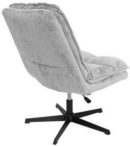 Relaksacyjny obrotowy fotel KATANIA z podnóżkiem, jasnoszary