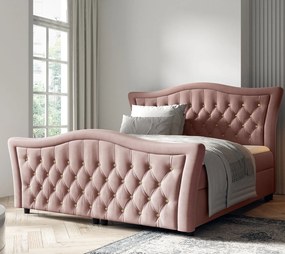 Różowe pikowane łóżko kontynentalne 5 rozmiarów B6-B40