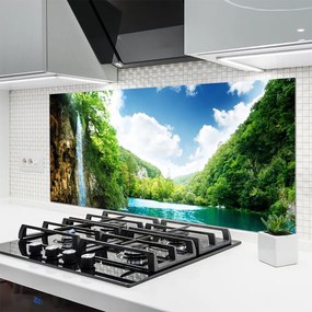 Szkło do Kuchni na Ścianę Harmonijny Krajobraz Alpejski