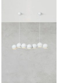 Biała lampa wisząca z metalowym kloszem Cupolo – Markslöjd