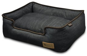 Ciemnoniebieskie legowisko dla psów 80x60 cm Lounge Bed Denim Medieval Blue / Dark Chocolate M – P.L.A.Y.