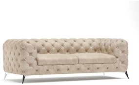 Beżowa aksamitna sofa 225 cm Chelsea – Ropez