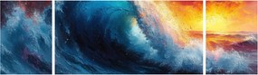 Obraz - Fala o zachodzie słońca (170x50 cm)