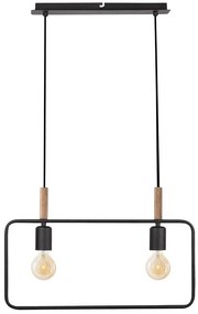 Czarna podwójna lampa wisząca w stylu industrialnym - 4X D223 N9-W90