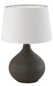 Ciemnobrązowa lampa stołowa z ceramiki i tkaniny Trio Martin, wys. 29 cm