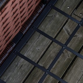 Outsunny Łóżko Podwyższone Rattanowe Kawowy Brąz 94 5x31x36cm Idealne do Ogrodu | Aosom PL