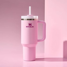 Różowy termos ze słomką 1,18 l Quencher H2.O FlowState – Stanley