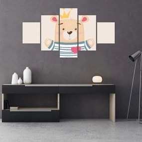 Obraz - Miś z koroną (125x70 cm)