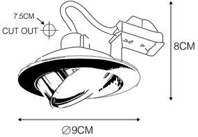 Inteligentny podtynkowy reflektor stalowy, regulowany, z Wi-Fi GU10 - Cisco Nowoczesny Oswietlenie wewnetrzne
