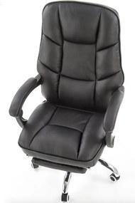 Tapicerowany fotel biurowy z podnóżkiem Alvin