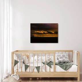 Obraz żaglówki o zachodzie słońca (70x50 cm)