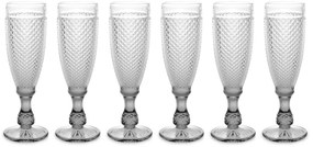 Kieliszek do szampana z kryształowym wzorem, 185 ml, 6 sztuk