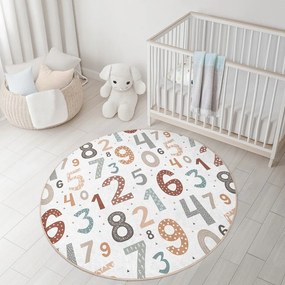 Dziecięcy dywan do zabawy odpowiedni do prania ø100 cm Happy Numbers – Mila Home
