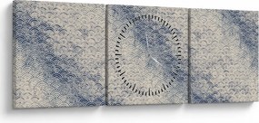 Obraz - Wzór fali (z zegarem) (90x30 cm)