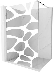 Mexen Kioto ścianka prysznicowa Walk-in 90 x 200 cm, biały wzór 8 mm, chrom - 800-090-101-01-97