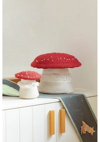 Czerwono-kremowy tekstylny dziecięcy kosz na zabawki ø 38x33 cm Big Mushroom – Lorena Canals
