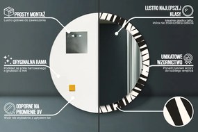 Abstrakcja geometria Lustro dekoracyjne okrągłe