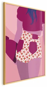 Plakat Spodenki w truskawki 29,7x42 cm z ramą złotą bez marginesu ARTGEIST B