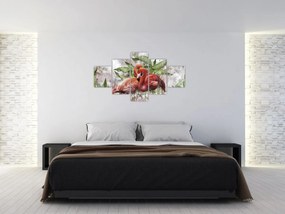 Obraz - Flamingi (125x70 cm)