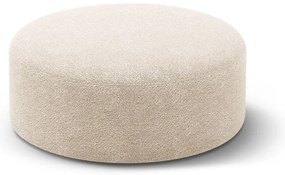 Beżowy puf z materiału bouclé Dia – Micadoni