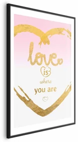 Plakat Love Is 29,7x42 cm z ramą czarną z marginesem ARTGEIST B