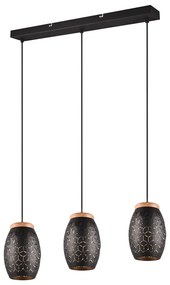 Czarna lampa wisząca ø 15 cm Bidar – Trio