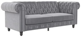 Jasnoszara aksamitna sofa 236 cm Felix – Støraa