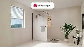 Ścianka prysznicowa dymiona do kabiny walk-in z wieszakiem na ręczniki i półeczkami - 120 x 200 cm - Czarny mat - POMARO