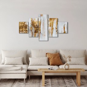 Obraz - Abstrakcja ze zotym (125x70 cm)