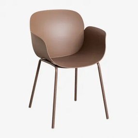 Krzesło Jadalniane Z Polipropylenu I Stali Lynette Marrón Caramelo - Sklum