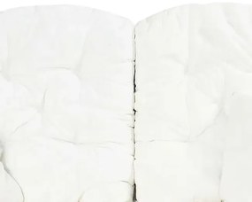 2-osobowa szara sofa rattanowa z lnianą tapicerką T1-E67