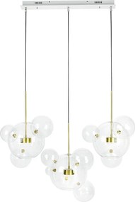 Lampa wisząca ze szklanymi kloszami Capri Line 3 złota