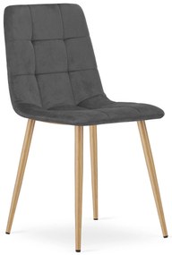 Ciemnoszare aksamitne krzesło KARA