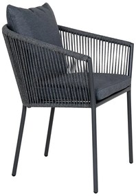 Ciemnoszare metalowe krzesła zestaw 2 szt. Salerno – House Nordic