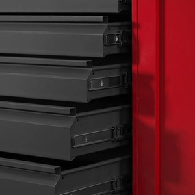 Warsztatowo-narzędziowa szafa metalowa DAREK, 920 x 1850 x 500 mm, antracytowo-czerwona