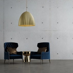 Telma Sigma M złota lampa wisząc ryflowana średnica 50, 70cm