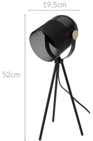 Metalowa lampa stojąca LOFT, 52 cm