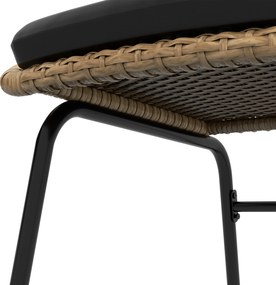 Outsunny Zestaw mebli ogrodowych z rattanu, zestaw bistro, 2 krzesła &amp; stół, Żółty