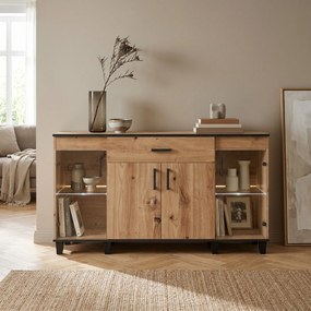 Komoda CORTEZA 160 cm do Salonu Sypialni z Szufladą Dąb artisan