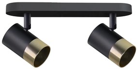 Lampa sufitowa w czarno-złotym kolorze z metalowym kloszem 34x5.5 cm Tobi – Candellux Lighting