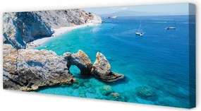 Obraz drukowany na płótnie Rajska Plaża nad Greckim Morzem