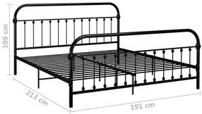 Czarne minimalistyczne łóżko metalowe 180x200 cm - Asal