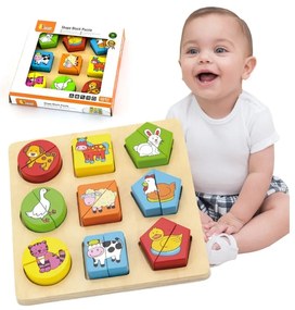 Puzzle edukacyjne drewniane viga zwierzęta