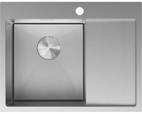 Mexen Exar zlewozmywak stalowy 1-komorowy z ociekaczem lewy 620 x 480 mm, inox HC - 6431621005L-01HC