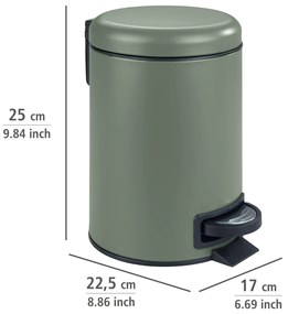 Wenko Kosz na śmieci z pedałem Leman 3 l,ciemnozielony, 3 l