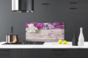 Panel Szklany do Kuchni Wyrafinowane Płatki Kwiatowe