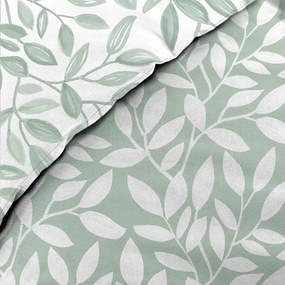Biało-zielona pościel dwuosobowa z mikrowłókna 240x220 cm Sequoia – douceur d'intérieur