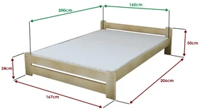 Łóżko Emily 160 x 200 cm, sosna Stelaż: Bez stelaża, Materac: Materac Deluxe 10 cm